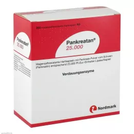 PANKREATAN 25 000 twardych kapsułek powlekanych dojelitowo, 200 szt
