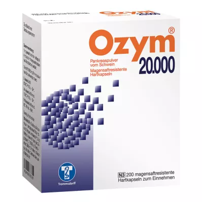 OZYM 20 000 kapsułek twardych powlekanych dojelitowo, 200 szt OZYM 20 000 kapsułek twardych powlekanych dojelitowo, 200 szt