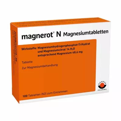 MAGNEROT N Tabletki magnezowe, 100 szt MAGNEROT N Tabletki magnezowe, 100 szt