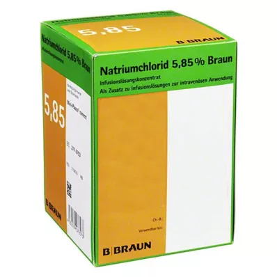 Koncentrat roztworu do infuzji chlorku sodu 5,85% Braun, 20x100 ml Koncentrat roztworu do infuzji chlorku sodu 5,85% Braun, 20x100 ml