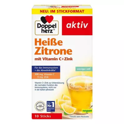 DOPPELHERZ granulki witaminy C+cynku z gorącą cytryną, 10 szt