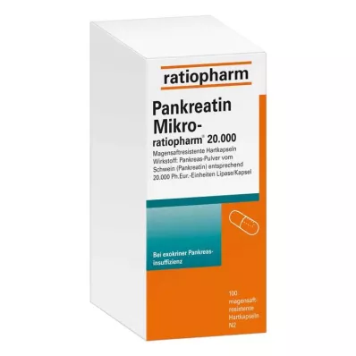 PANKREATIN Micro-ratio.20.000 kapsułki twarde powlekane dojelitowo, 100 szt