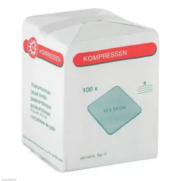 MULLKOMPRESSEN 10x10 cm niesterylne 8x, 100 szt