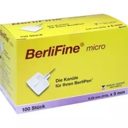 BERLIFINE mikrokaniule 0,25x5 mm, 100 szt