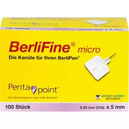 BERLIFINE mikrokaniule 0,25x5 mm, 100 szt