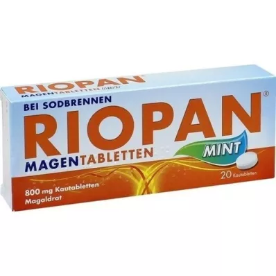 RIOPAN Tabletki żołądkowe Mięta 800 mg Tabletki do żucia, 20 szt