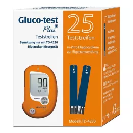 GLUCO TEST Paski testowe Plus do pomiaru stężenia glukozy we krwi, 25 szt