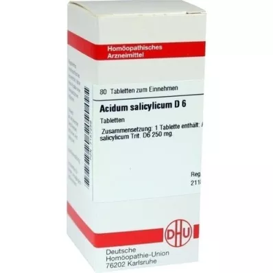 ACIDUM SALICYLICUM D 6 tabletek, 80 szt
