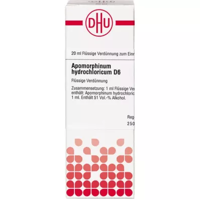 APOMORPHINUM HYDROCHLORICUM D 6 Rozcieńczenie, 20 ml