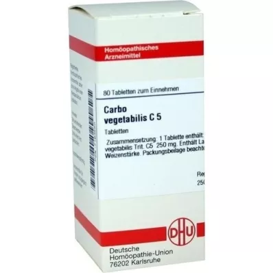 CARBO VEGETABILIS C 5 tabletek, 80 szt