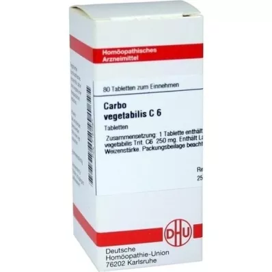 CARBO VEGETABILIS C 6 tabletek, 80 szt