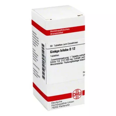 DHU Ginkgo biloba D 12 tabletek, 80 szt
