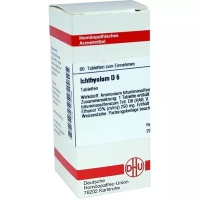 ICHTHYOLUM D 6 tabletek, 80 szt