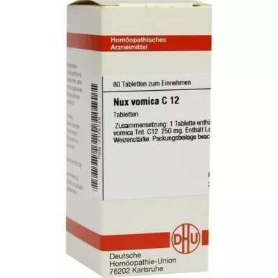 NUX VOMICA C 12 tabletek, 80 szt