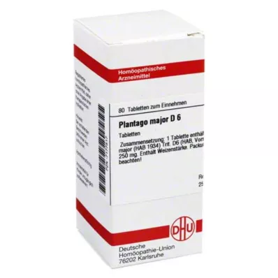 PLANTAGO MAJOR D 6 tabletek, 80 szt