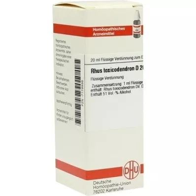 RHUS TOXICODENDRON Rozcieńczenie D 200, 20 ml