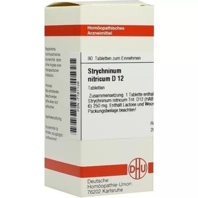 STRYCHNINUM NITRICUM D 12 tabletek, 80 szt