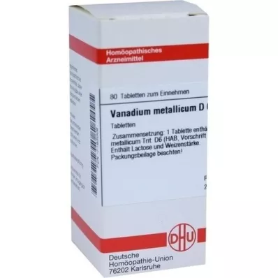 VANADIUM METALLICUM D 6 tabletek, 80 szt