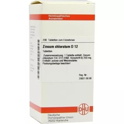ZINCUM CHLORATUM D 12 tabletek, 200 szt