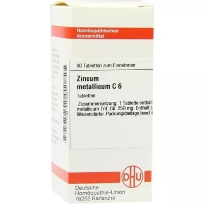 ZINCUM METALLICUM C 6 tabletek, 80 szt