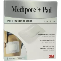 MEDIPORE+Pad 3M 5x7,2cm 3562NP Plaster, 5 szt