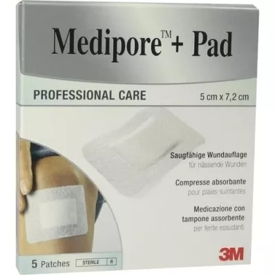 MEDIPORE+Pad 3M 5x7,2cm 3562NP Plaster, 5 szt