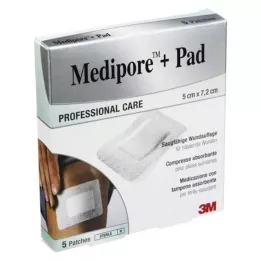 MEDIPORE+Pad 3M 5x7,2cm 3562NP Plaster, 5 szt
