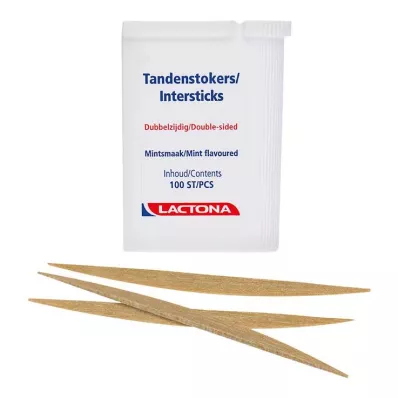 Pasty do zębów Lactona Intersticks miętowe dwustronne, 100 sztuk Pasty do zębów Lactona Intersticks miętowe dwustronne, 100 sztuk