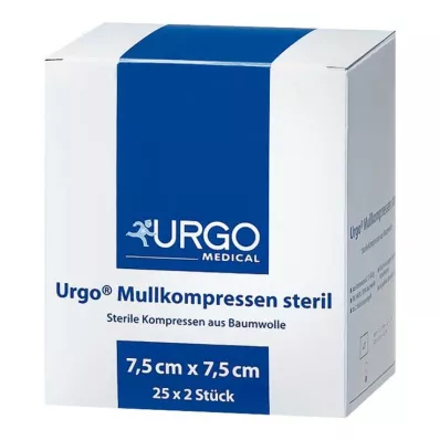 URGO MULLKOMPRESSEN 7,5x7,5 cm sterylne, 25X2 szt