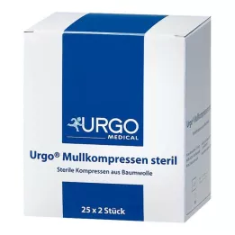 URGO MULLKOMPRESSEN 10x10 cm sterylne, 25X2 szt