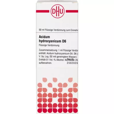 ACIDUM HYDROCYANICUM D 6 Rozcieńczenie, 50 ml