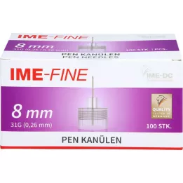 IME-cienka uniwersalna kaniula do penów 31 G 8 mm, 100 szt