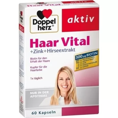 DOPPELHERZ Kapsułki Hair Vital+Cynk+Wyciąg z mózgu, 60 kapsułek