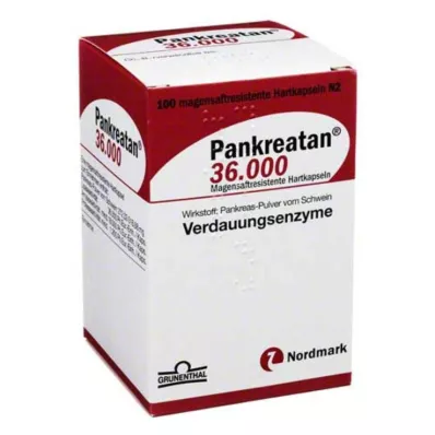 Pankreatan 36 000 kapsułek dojelitowych, 100 sztuk Pankreatan 36 000 kapsułek dojelitowych, 100 sztuk