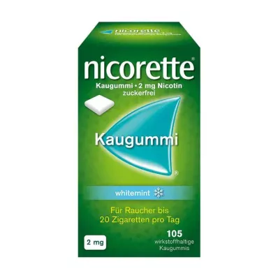 guma do żucia nicorette Whitemint, 2 mg nikotyny, 105 sztuk guma do żucia nicorette Whitemint, 2 mg nikotyny, 105 sztuk