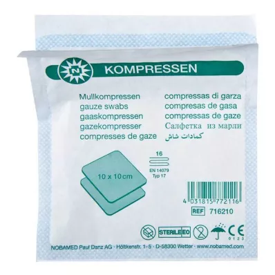 Kompresy z gazy 10x10cm 16-fa, 35X2 szt Kompresy z gazy 10x10cm 16-fa, 35X2 szt