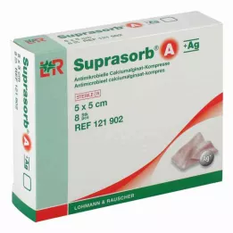 SUPRASORB A+Ag Antimik.Cal.Alginat Kompr.5x5 cm, 8 szt