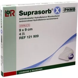 SUPRASORB X+PHMB HydroBalance opatrunek na ranę 9x9 cm, 4 szt