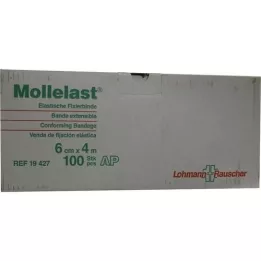 MOLLELAST Bandaże 6 cmx4 m białe luzem, 100 szt