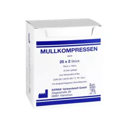 MULLKOMPRESSEN 10x10 cm sterylne 8x BW, 25X2 szt