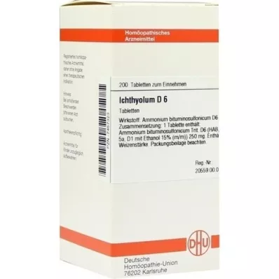 ICHTHYOLUM D 6 tabletek, 200 szt