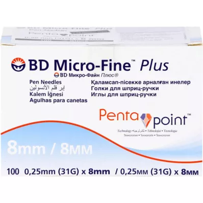 BD MICRO-FINE+ 8 igieł do długopisów 0,25x8 mm, 100 szt