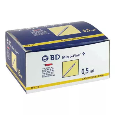 Bd Micro-fine+ U 40 Ins.spr.8mm (100x0,5ml) Bd Micro-fine+ U 40 Ins.spr.8mm (100x0,5ml)