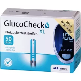 GLUCOCHECK XL Paski testowe do pomiaru stężenia glukozy we krwi, 50 szt