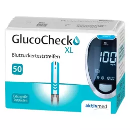 GLUCOCHECK XL Paski testowe do pomiaru stężenia glukozy we krwi, 50 szt