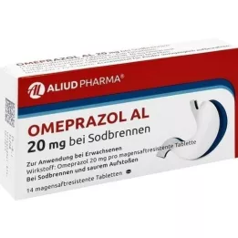 OMEPRAZOL AL 20 mg b.Sodbr.tabletki na sok żołądkowy, 14 szt