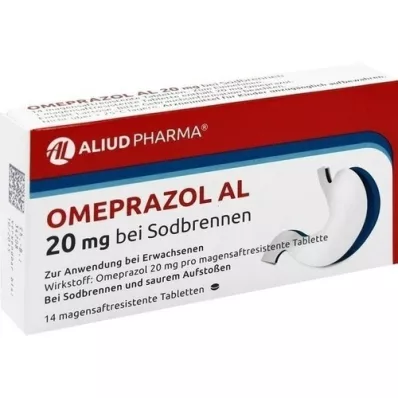 OMEPRAZOL AL 20 mg b.Sodbr.tabletki na sok żołądkowy, 14 szt