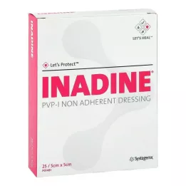INADINE Gaza maściowa w. PVP Jod. 5x5cm, 25 szt