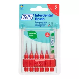 TEPE Szczoteczka międzyzębowa Original 0,5 mm ISO 2 czerwone, 6 szt