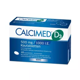 CALCIMED D3 500 mg/1000 j.m. Tabletki do żucia, 48 szt